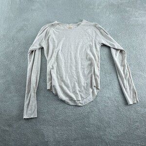 Chaser Womens Beige Long Sleeve Ribbed Top Size M 5211